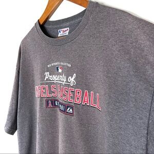 Majestic MLB Tee Authentic Collection Property of Angels Baseball Gray XL